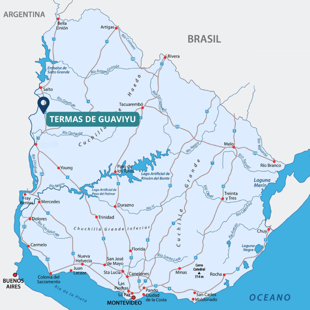 Termas de Guaviyú - Ubicación